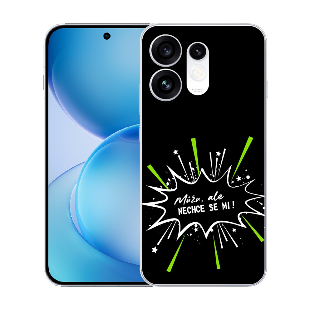 mmCase géltok az Oppo Reno 16 5G-hez – vicces felirat, 11, fekete háttér