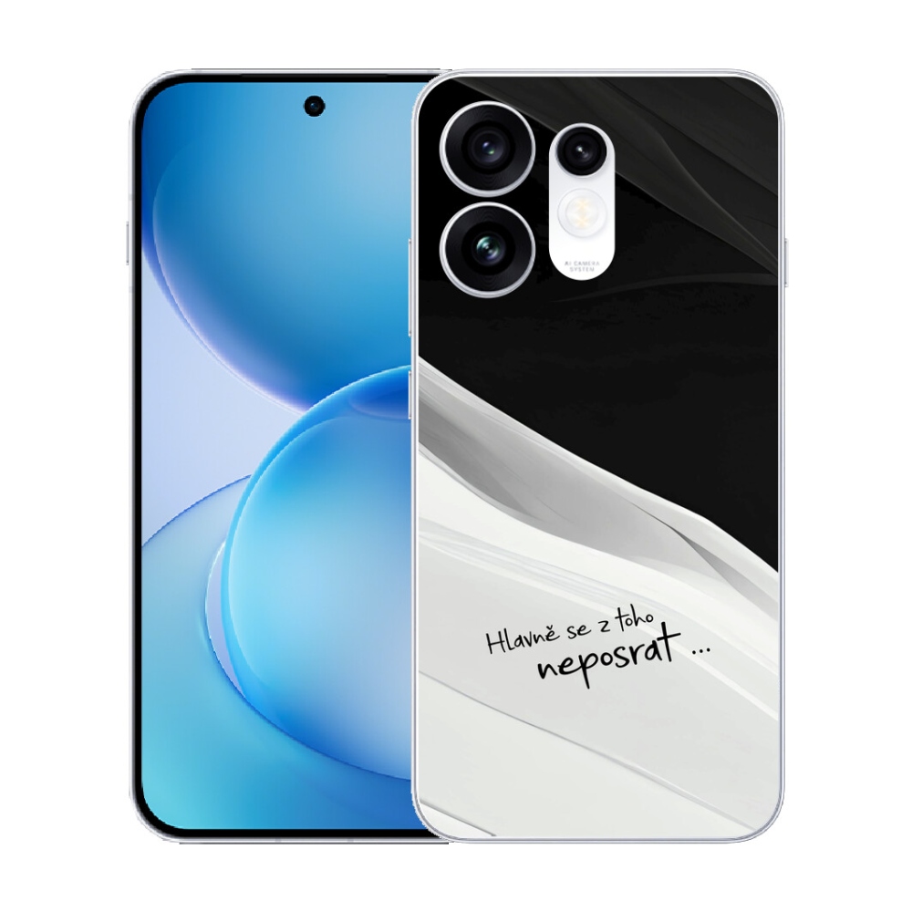 mmCase géltok az Oppo Reno 16 5G-hez – vicces felirat, 13 fekete-fehér háttér