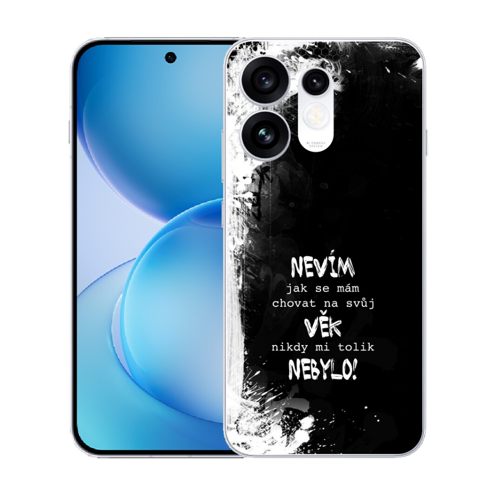 mmCase géltok az Oppo Reno 16 5G-hez – vicces felirat, 14, fekete háttér