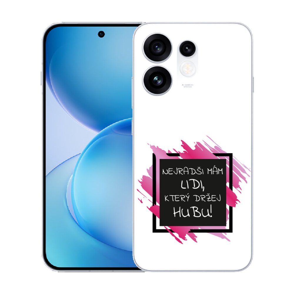 mmCase géltok az Oppo Reno 16 5G-hez – vicces felirat, 7 fekete-fehér háttér