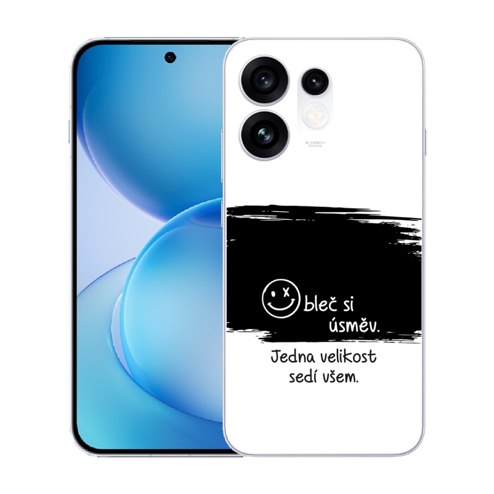 mmCase géltok az Oppo Reno 16 5G-hez – vicces felirat, 8 fekete-fehér háttér