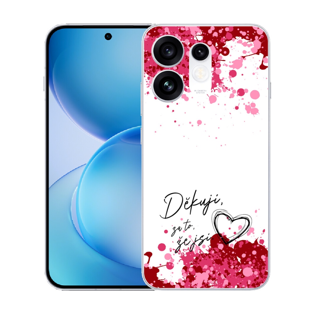 mmCase géltok az Oppo Reno 16 5G-hez – „In Love” felirat, fehér háttér
