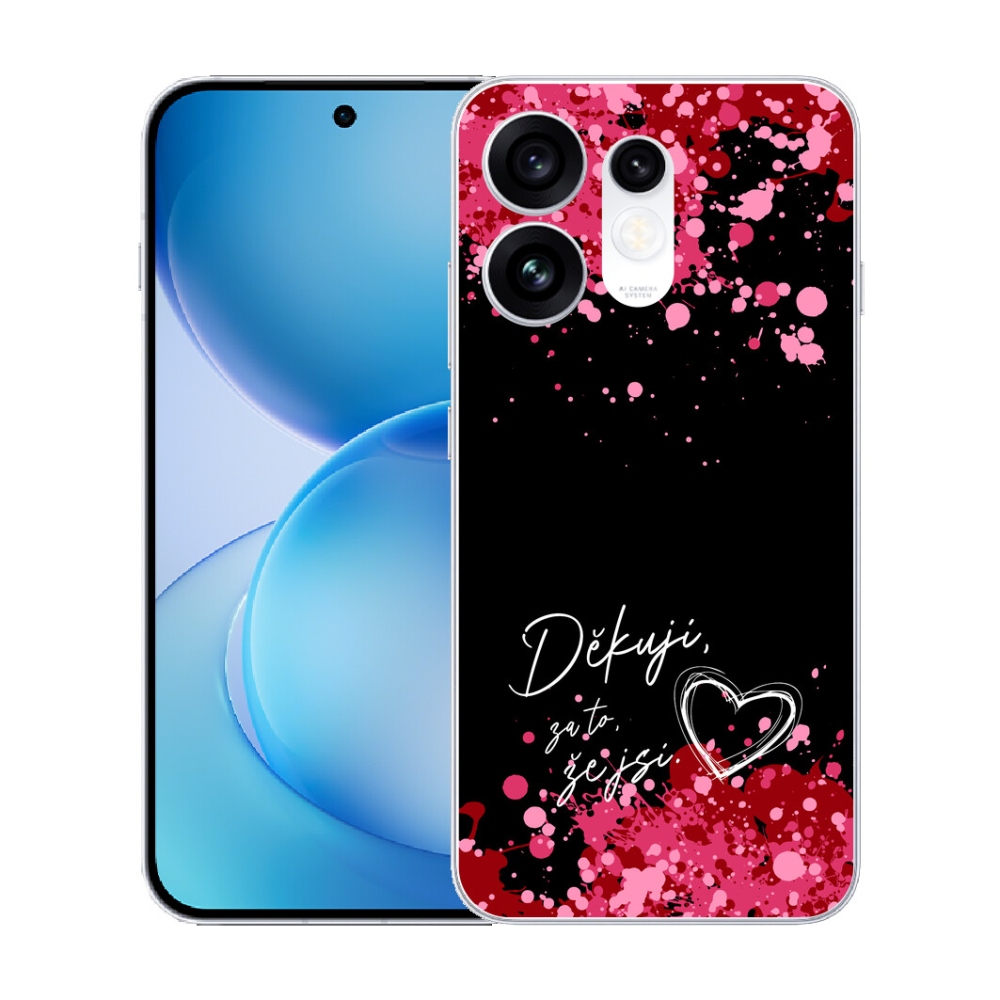 mmCase géltok az Oppo Reno 16 5G-hez – „In Love” felirat, 2, fekete háttér