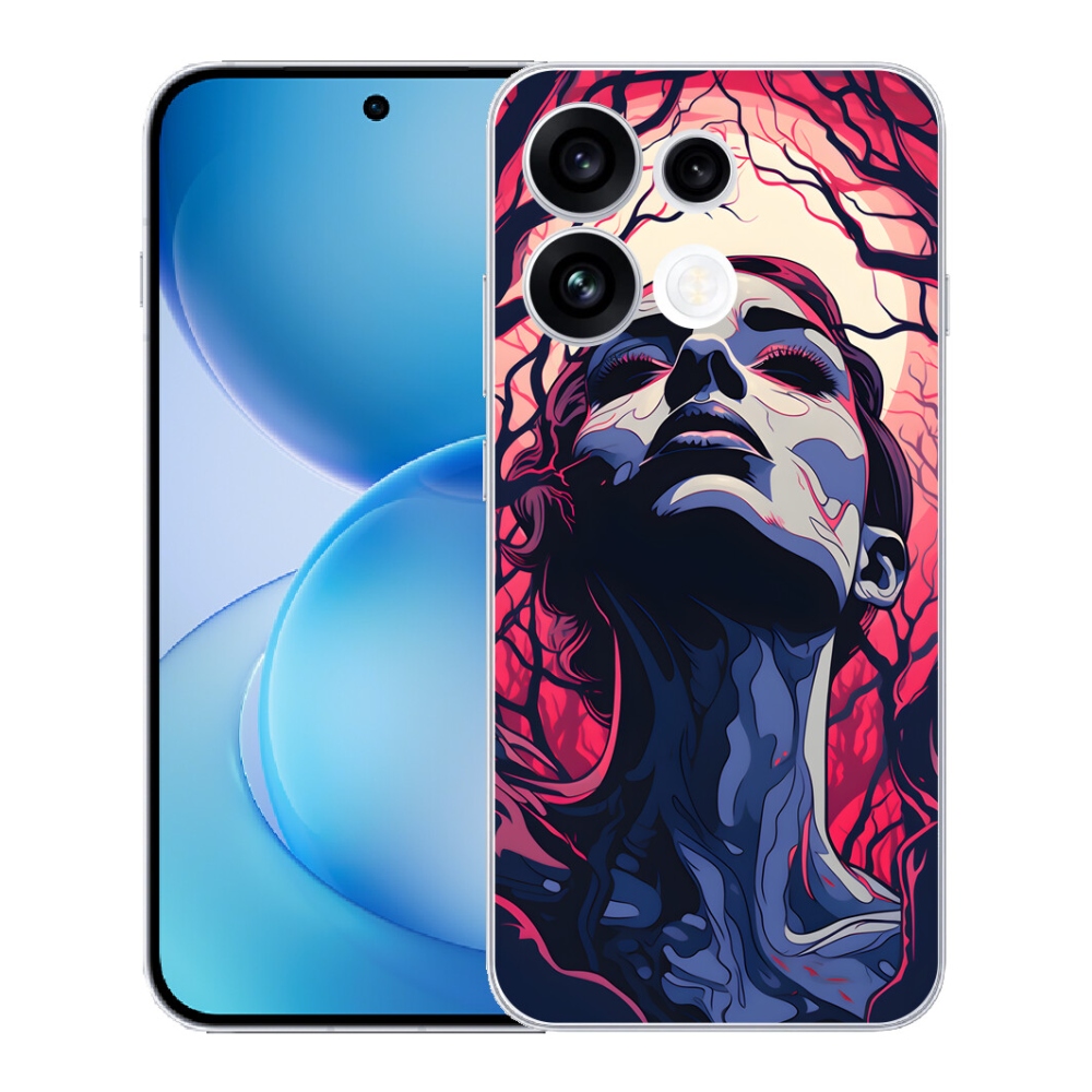 mmCase gél tok az Oppo Reno 16 FS 5G-hez – absztrakt arc