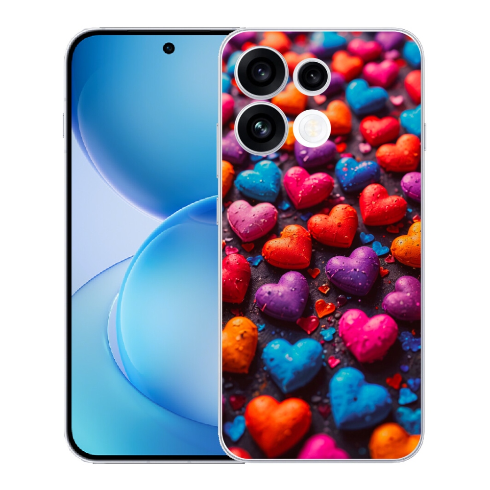 mmCase géltok az Oppo Reno 16 FS 5G-hez – színes szívek