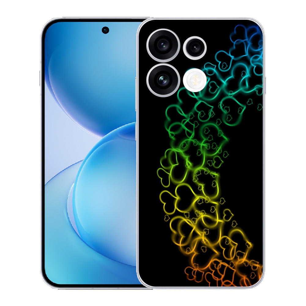 mmCase gélhuzat az Oppo Reno 16 FS 5G-hez – színes szívecskékkel