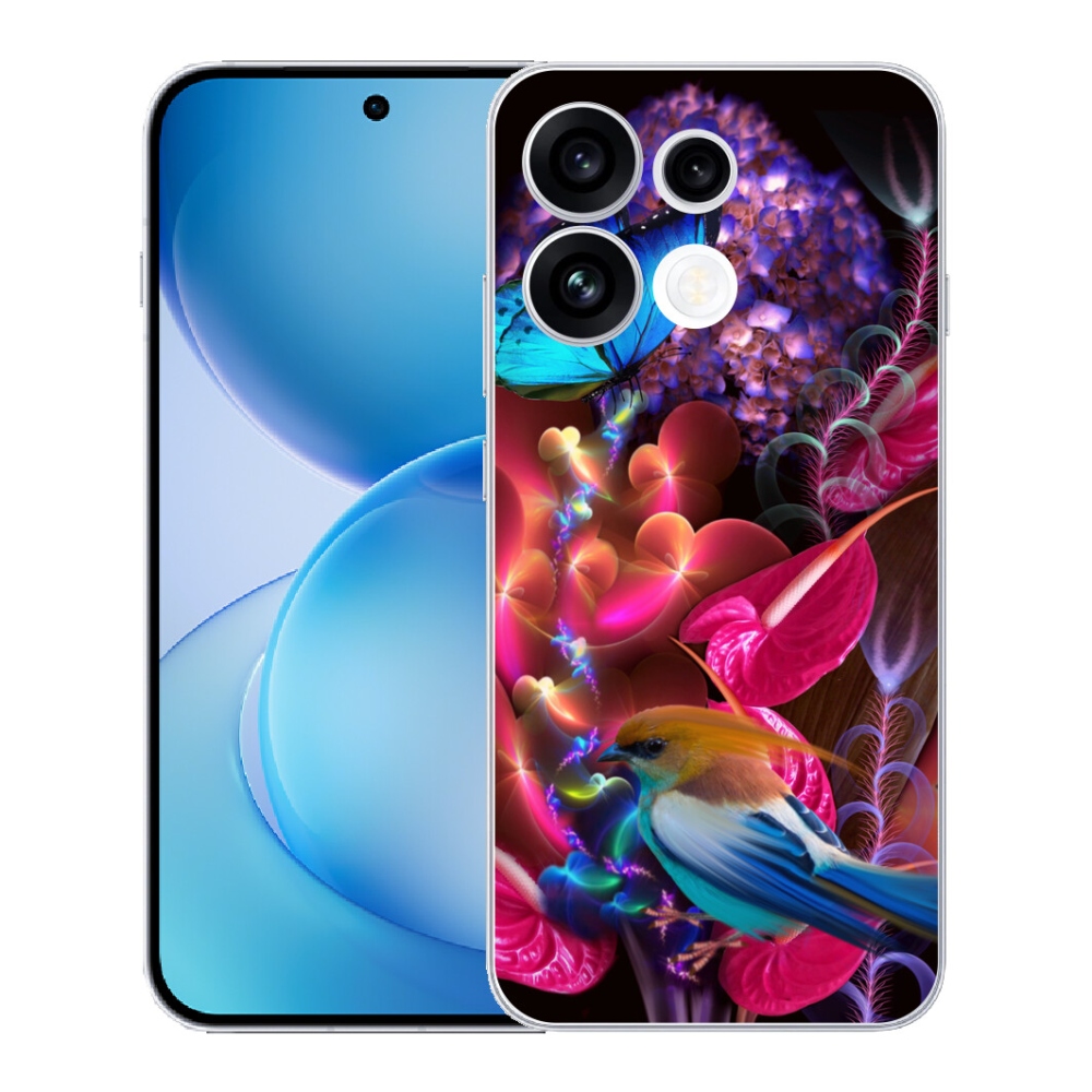 mmCase gélhuzat az Oppo Reno 16 FS 5G-hez – színes virágok