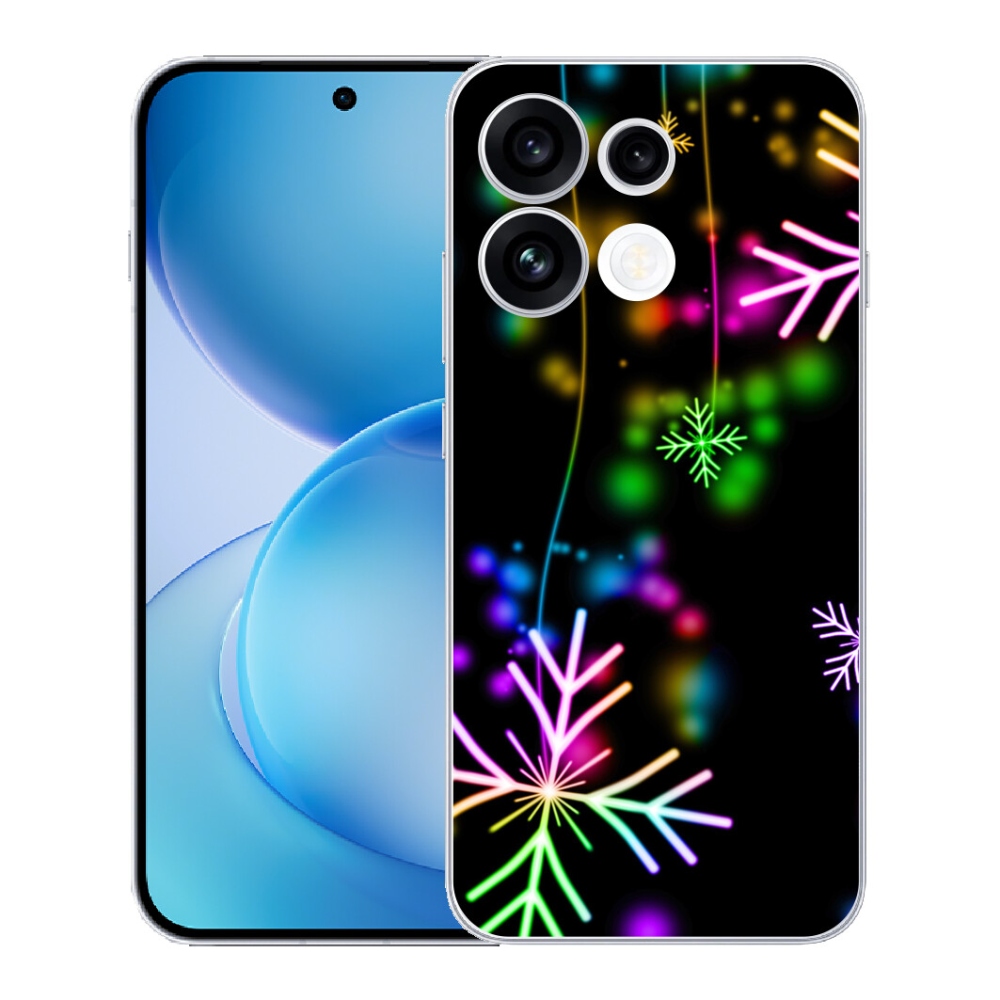 mmCase gélhuzat az Oppo Reno 16 FS 5G-hez – színes hópelyhek