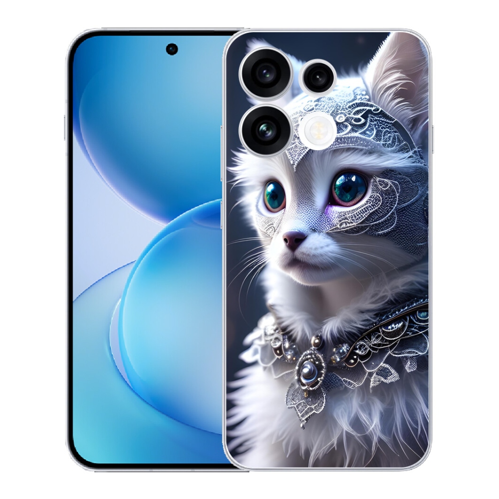 mmCase gél tok az Oppo Reno 16 FS 5G-hez – fehér macska