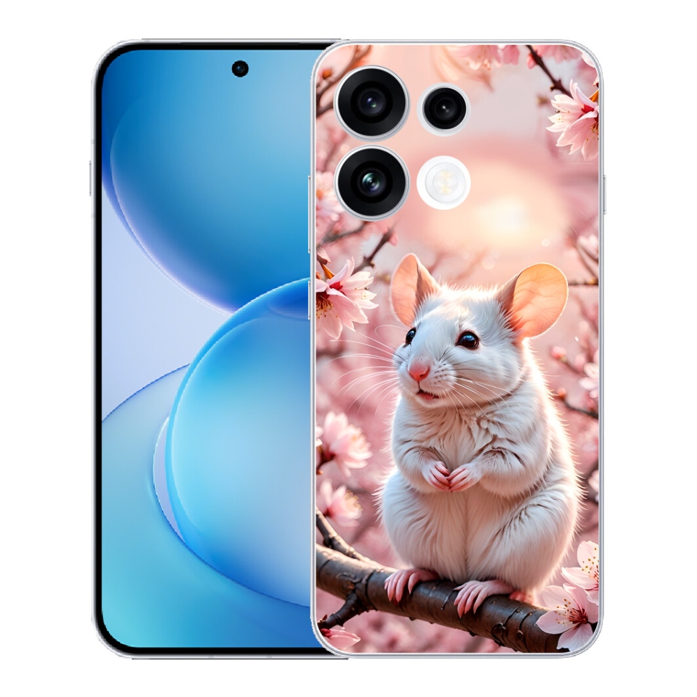 mmCase géltok az Oppo Reno 16 FS 5G-hez – fehér egér egy ágon