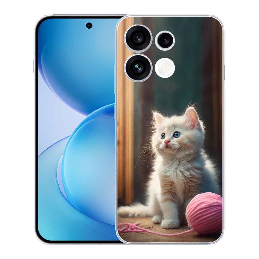 mmCase gél tok az Oppo Reno 16 FS 5G-hez – fehér cica 2
