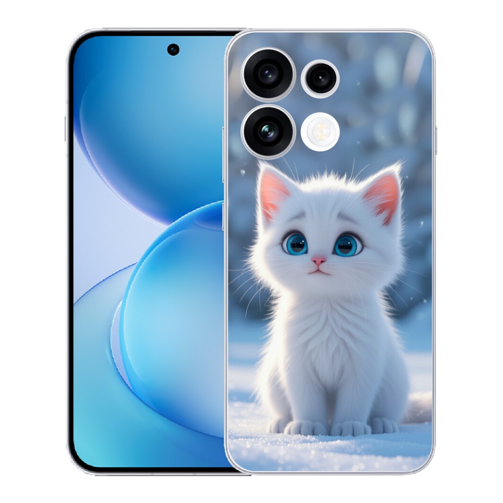mmCase gél tok az Oppo Reno 16 FS 5G-hez – fehér cica 3