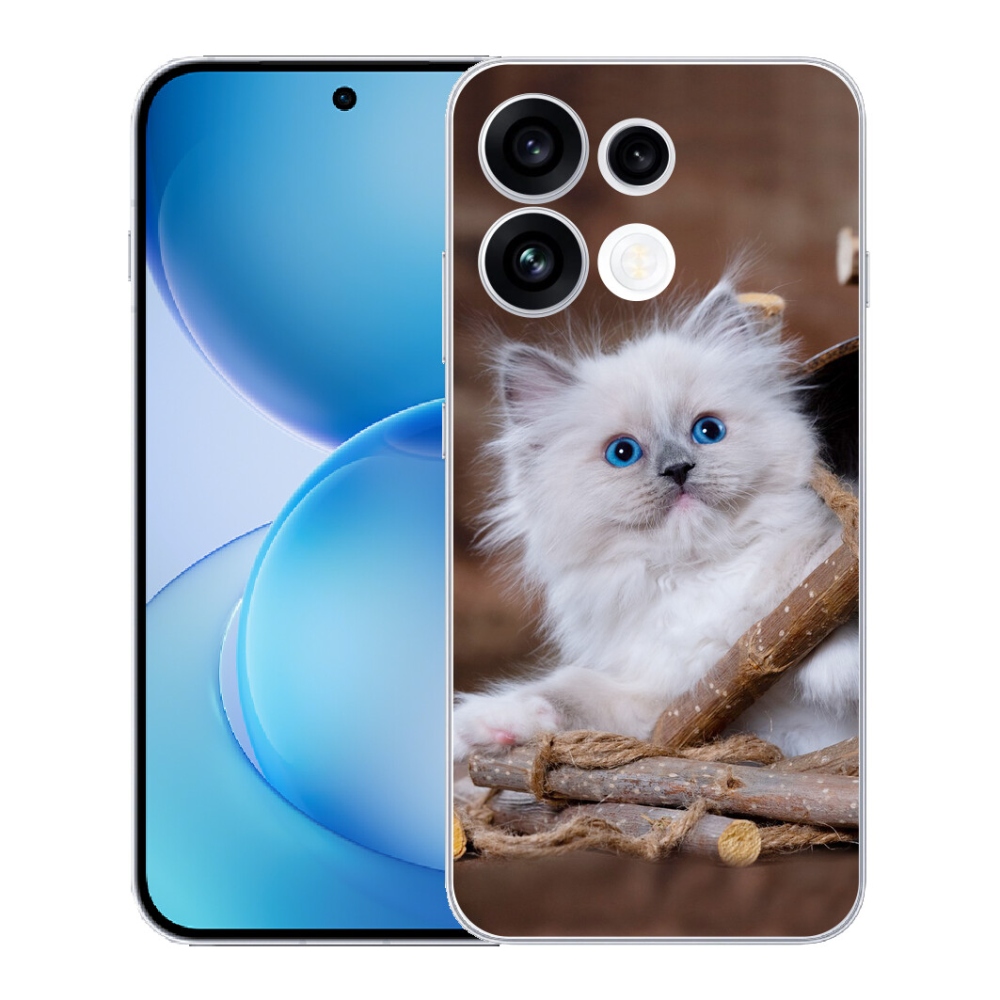 mmCase géltok az Oppo Reno 16 FS 5G-hez – fehér cica
