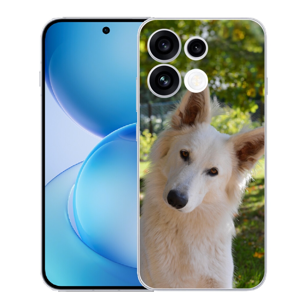 mmCase gél tok az Oppo Reno 16 FS 5G-hez – fehér svájci juhászkutya 1
