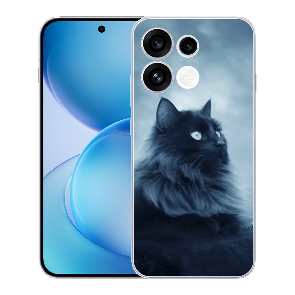mmCase gél tok az Oppo Reno 16 FS 5G-hez – fekete macska 1