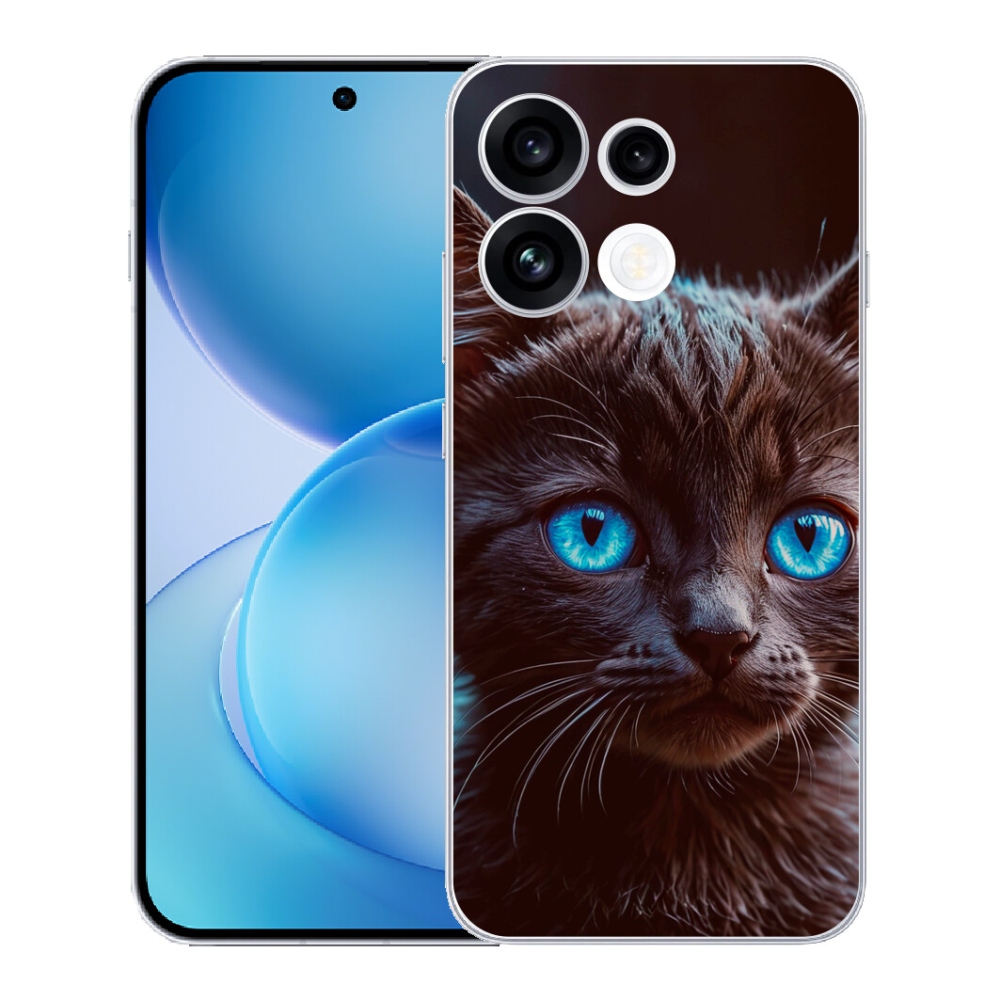 mmCase gél tok az Oppo Reno 16 FS 5G-hez – fekete cica 2