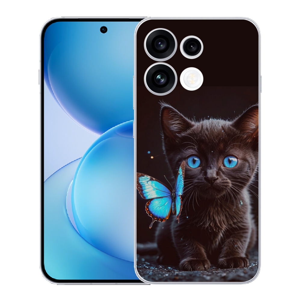 mmCase gél tok az Oppo Reno 16 FS 5G-hez – fekete cica 3