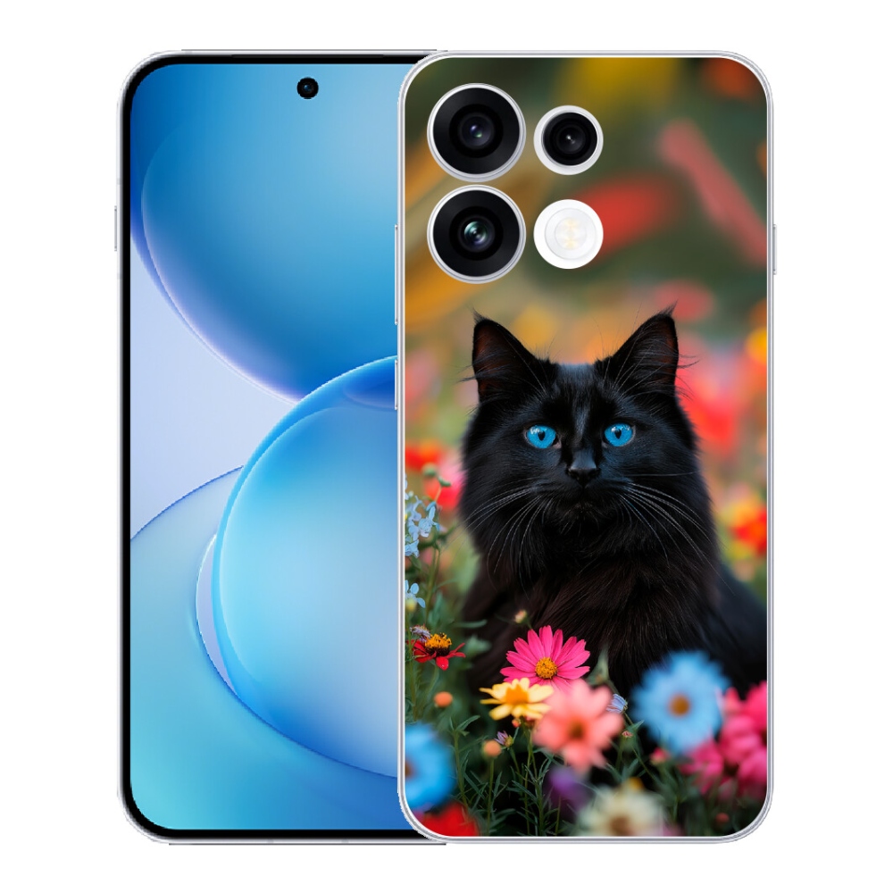 mmCase gél tok az Oppo Reno 16 FS 5G-hez – fekete cica 4