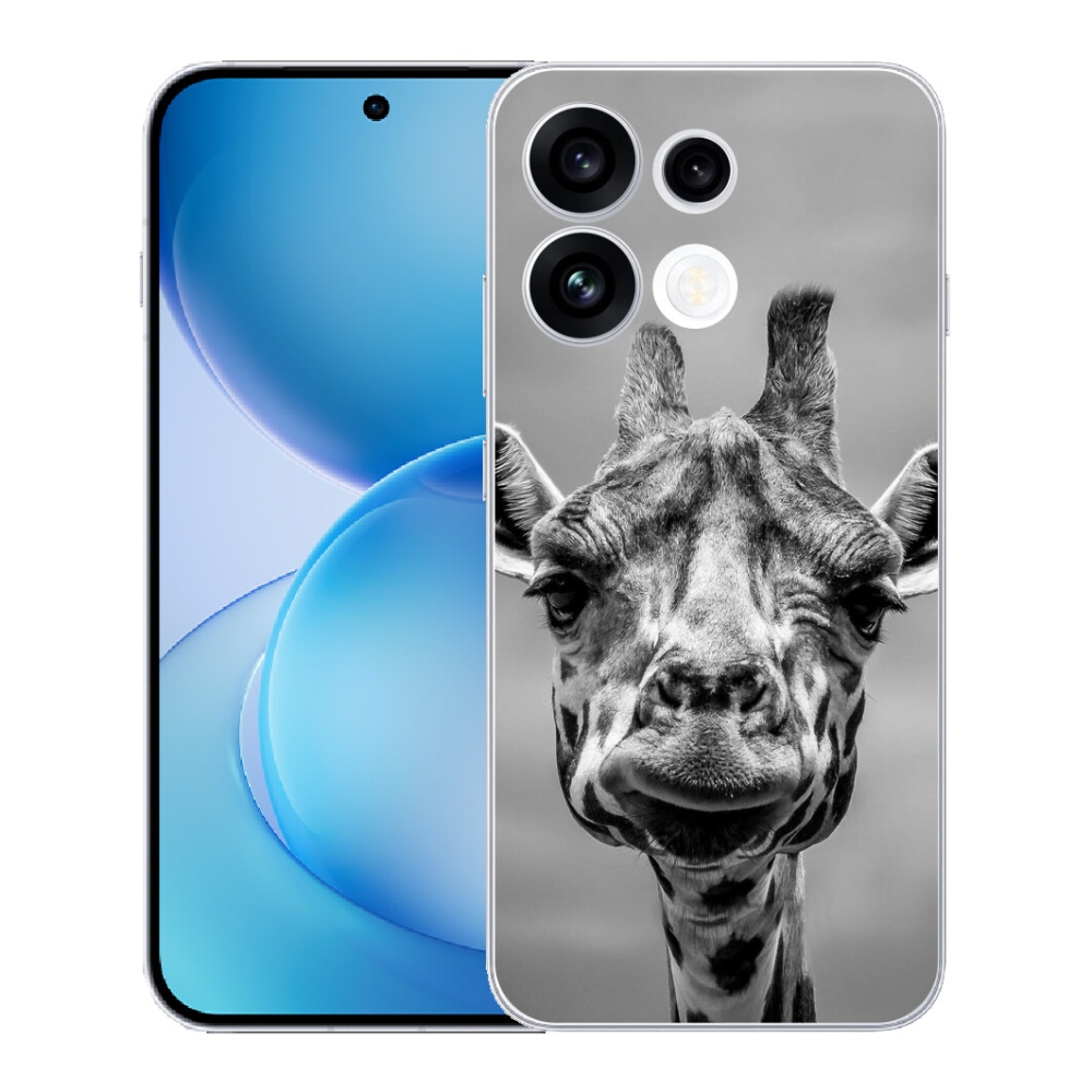 mmCase géltok az Oppo Reno 16 FS 5G-hez – fekete-fehér zsiráf