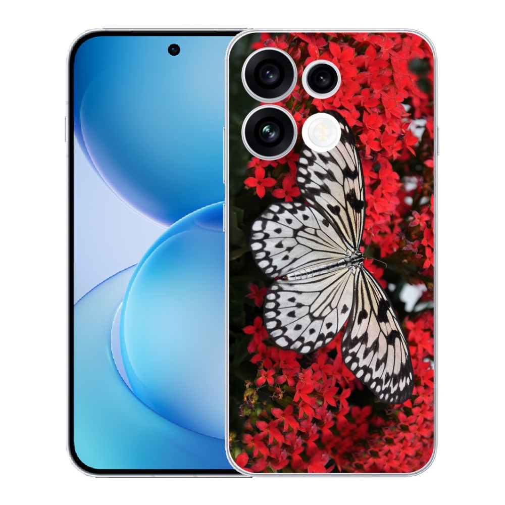 mmCase gél tok az Oppo Reno 16 FS 5G-hez – fekete-fehér pillangó 1