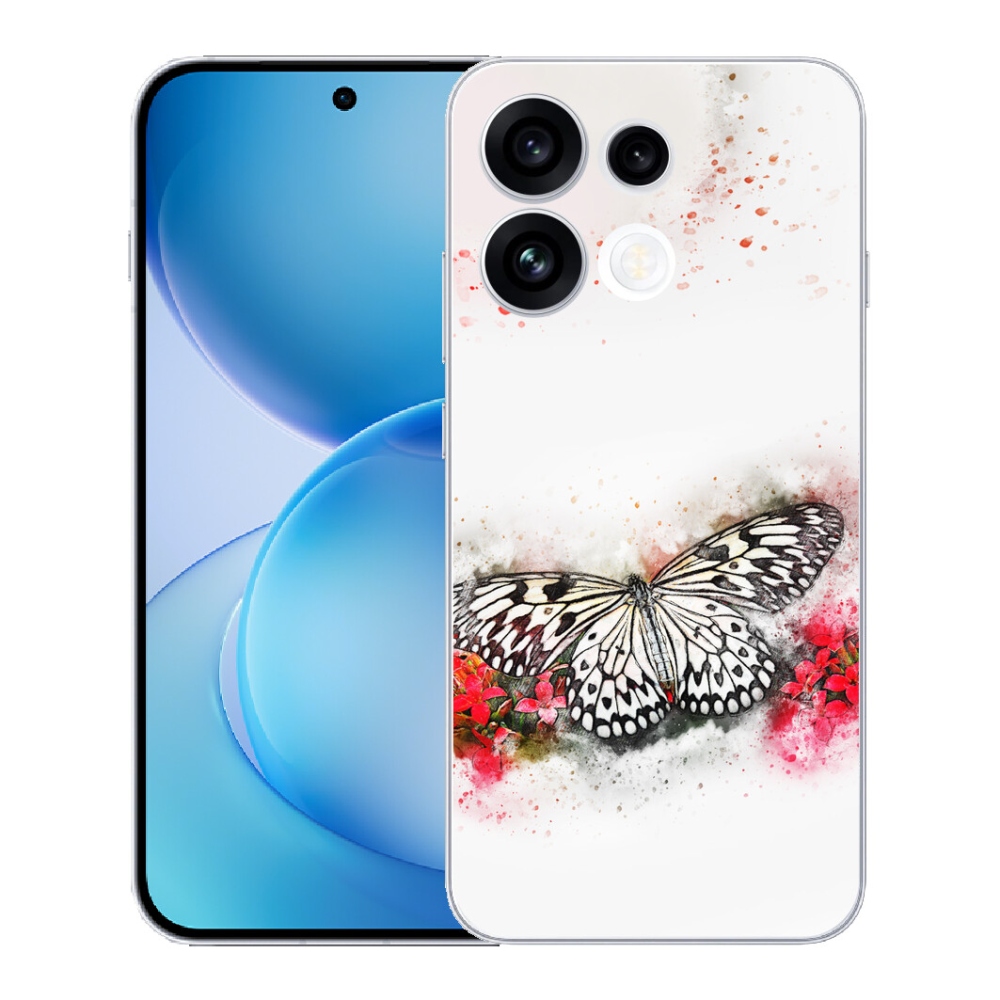 mmCase géltok az Oppo Reno 16 FS 5G-hez – fekete-fehér pillangó