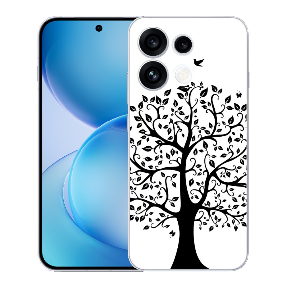 mmCase gélhuzat az Oppo Reno 16 FS 5G-hez – fekete-fehér fa