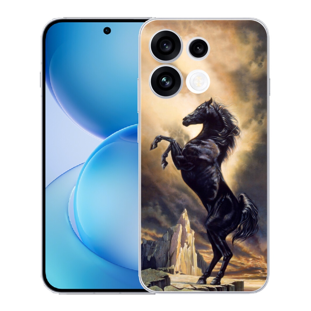 mmCase géltok az Oppo Reno 16 FS 5G-hez – fekete, rajzolt ló