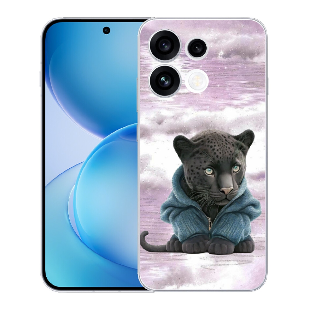 mmCase gélhuzat az Oppo Reno 16 FS 5G-hez – fekete párduc pulóverben