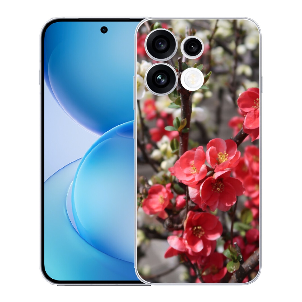 mmCase gél tok az Oppo Reno 16 FS 5G-hez – piros virágok