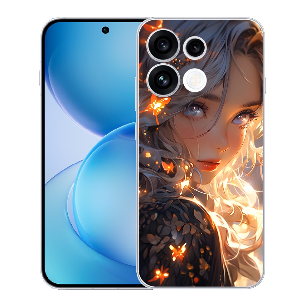 mmCase gél tok az Oppo Reno 16 FS 5G-hez – lány és pillangók
