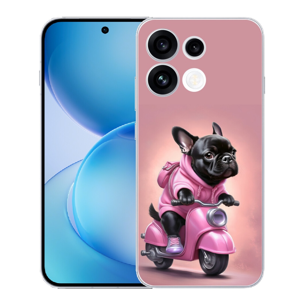 mmCase gél tok az Oppo Reno 16 FS 5G-hez – francia buldog robogón