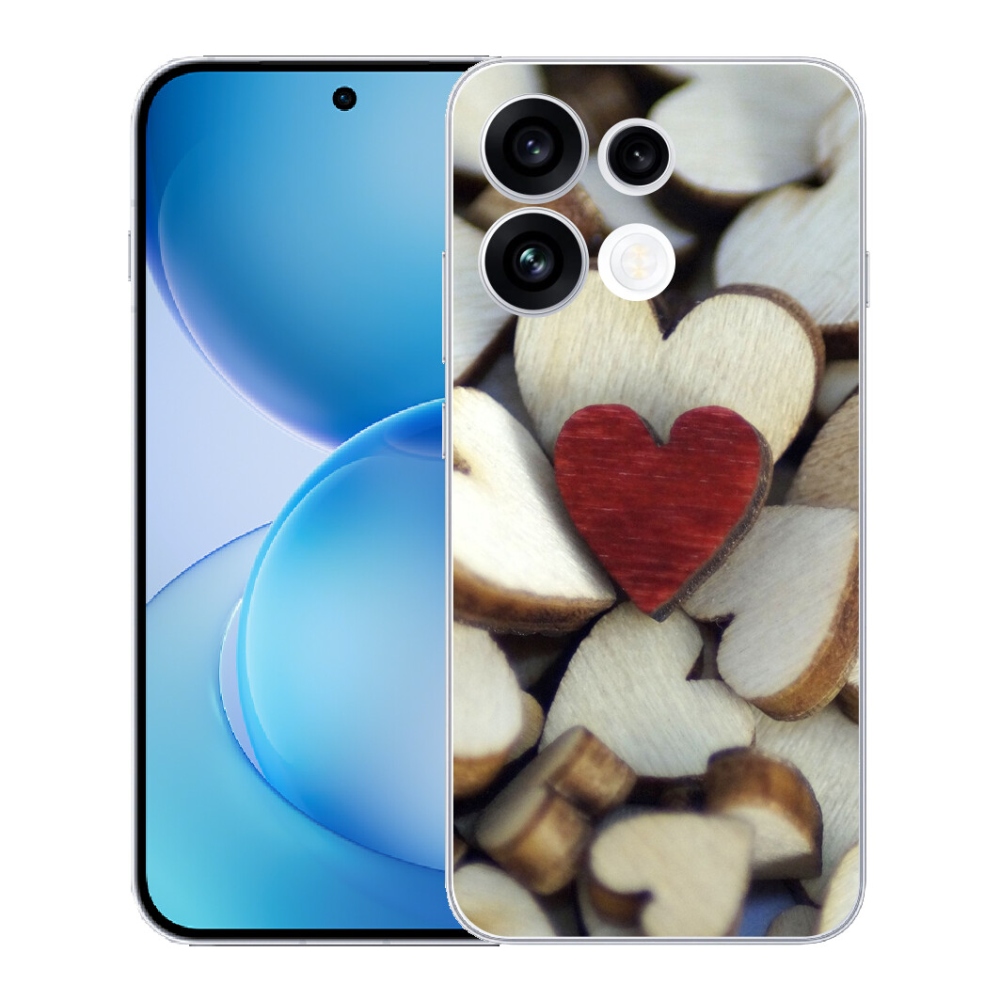 mmCase gél tok az Oppo Reno 16 FS 5G-hez – gravírozott piros szív 