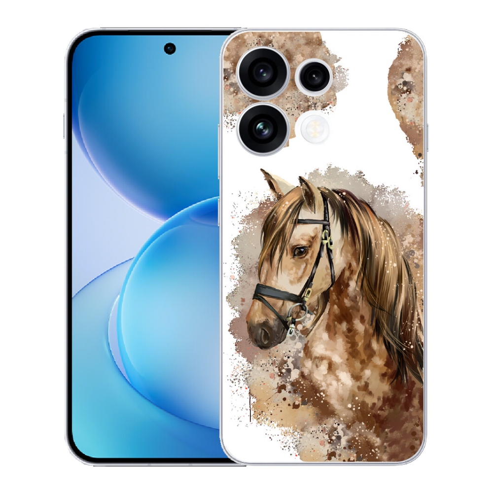 mmCase gél tok az Oppo Reno 16 FS 5G-hez – barna rajzolt ló