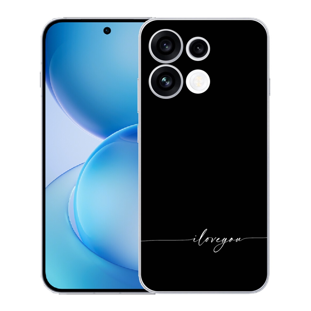 mmCase géltok az Oppo Reno 16 FS 5G-hez – „I love you” fekete háttérrel
