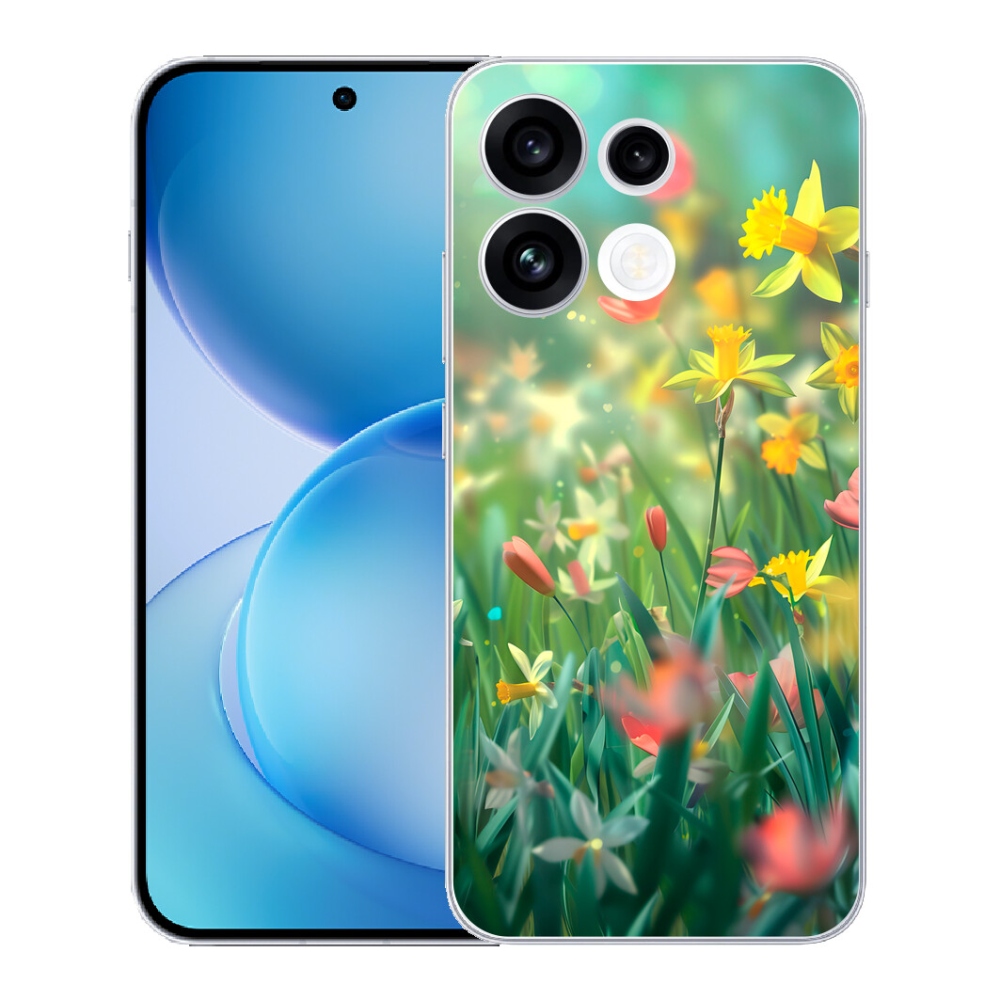 mmCase gél tok az Oppo Reno 16 FS 5G-hez – tavaszi virágok