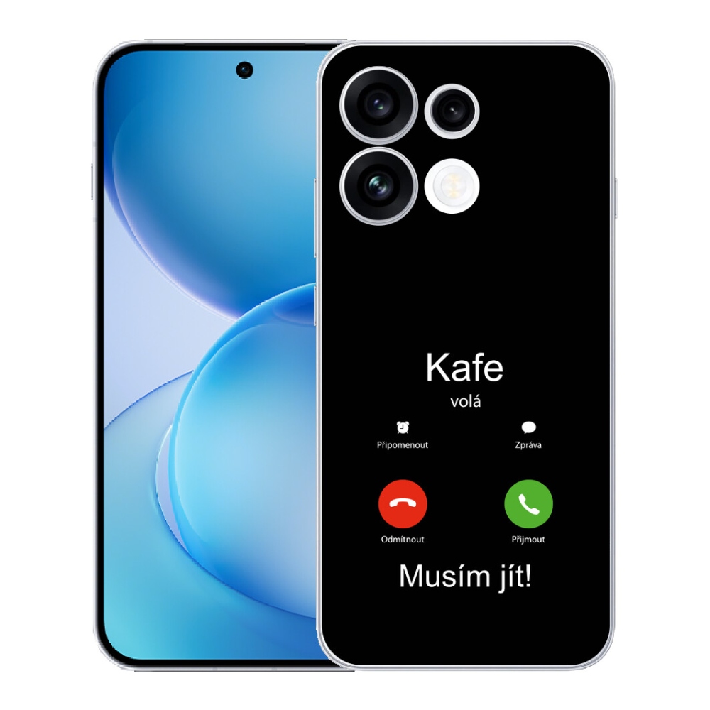 mmCase géltok az Oppo Reno 16 FS 5G-hez – „Kafe volá” fekete háttérrel
