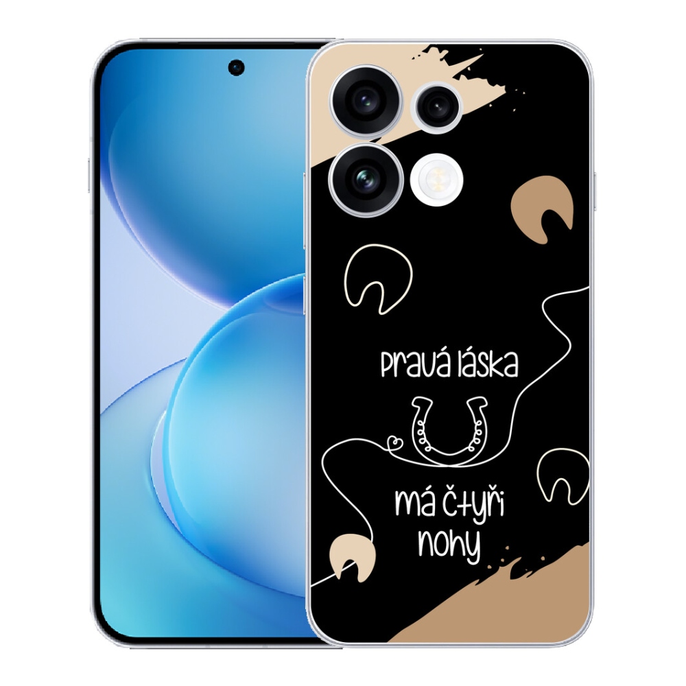 mmCase géltok az Oppo Reno 16 FS 5G-hez – ló motívum, fekete háttér