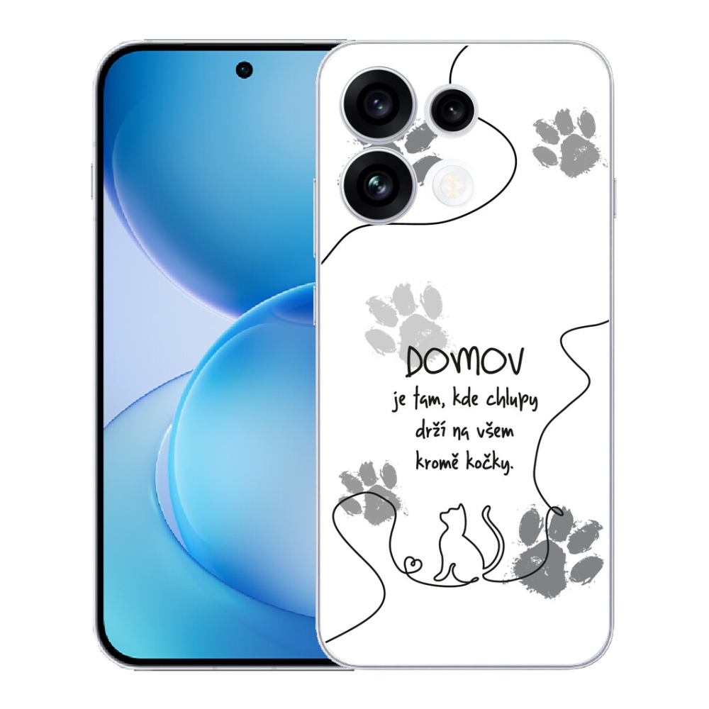 mmCase géltok az Oppo Reno 16 FS 5G-hez – macskás motívum, fehér háttér