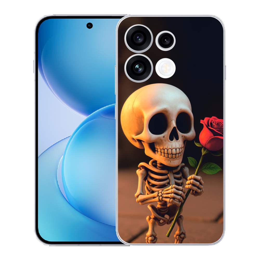 mmCase gél tok az Oppo Reno 16 FS 5G-hez – csontváz rózsával
