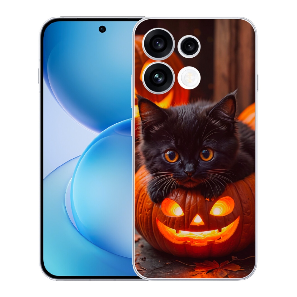 mmCase gél tok az Oppo Reno 16 FS 5G-hez – cica és sütőtök