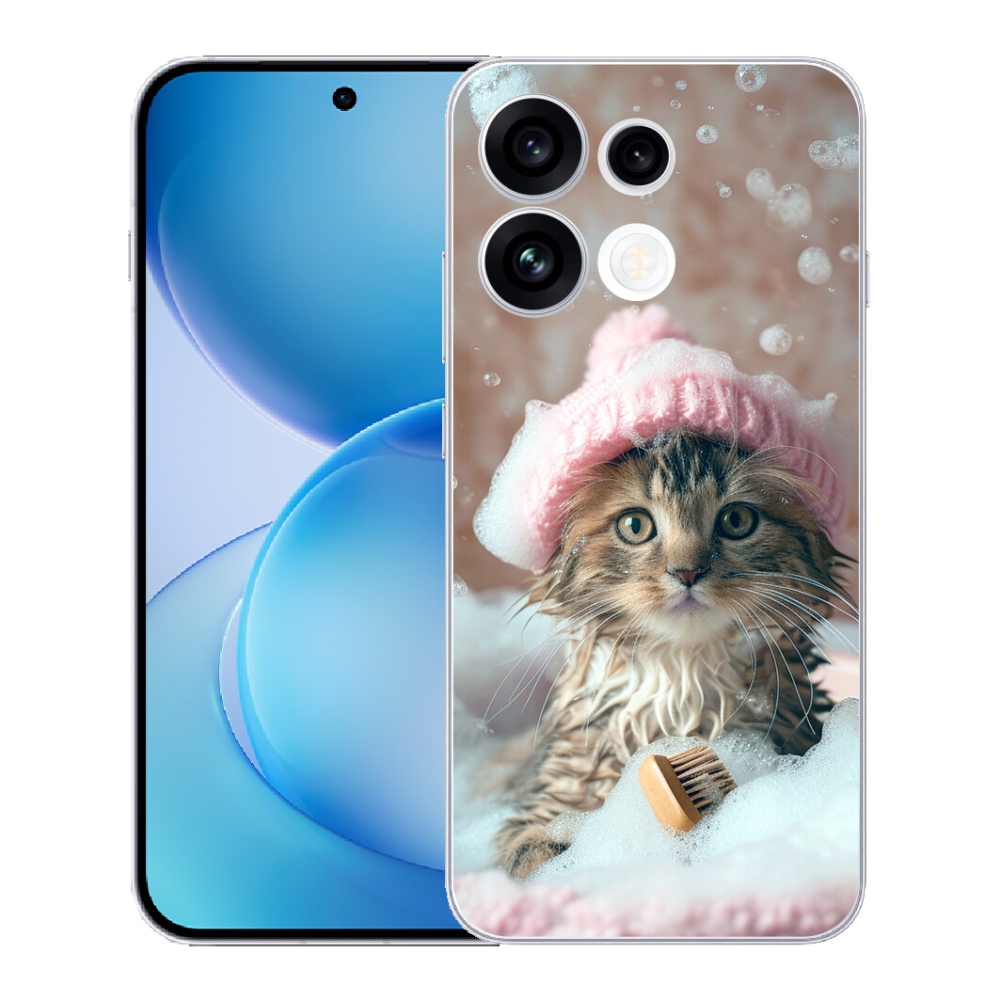 mmCase gél tok az Oppo Reno 16 FS 5G-hez – cica és fürdő