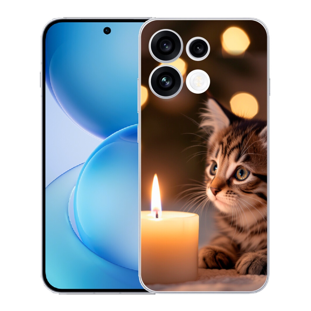 mmCase gél tok az Oppo Reno 16 FS 5G-hez – cica és gyertya