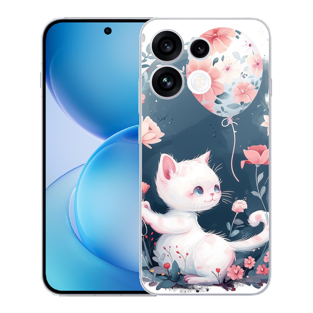 mmCase géltok az Oppo Reno 16 FS 5G-hez – cica léggömbbel