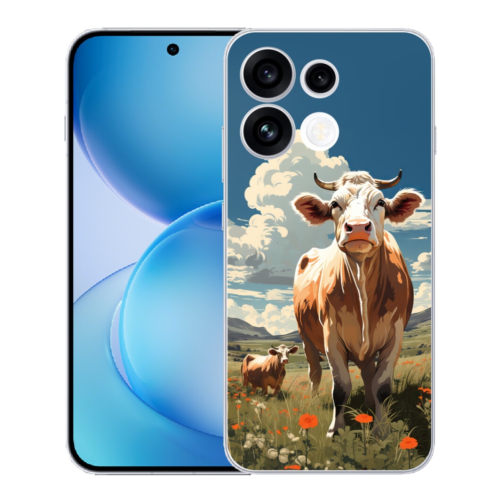 mmCase géltok az Oppo Reno 16 FS 5G-hez – tehenek a réten