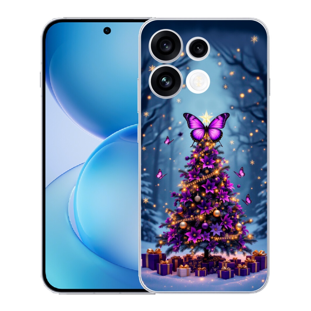 mmCase gél tok az Oppo Reno 16 FS 5G-hez – pillangós karácsonyfa