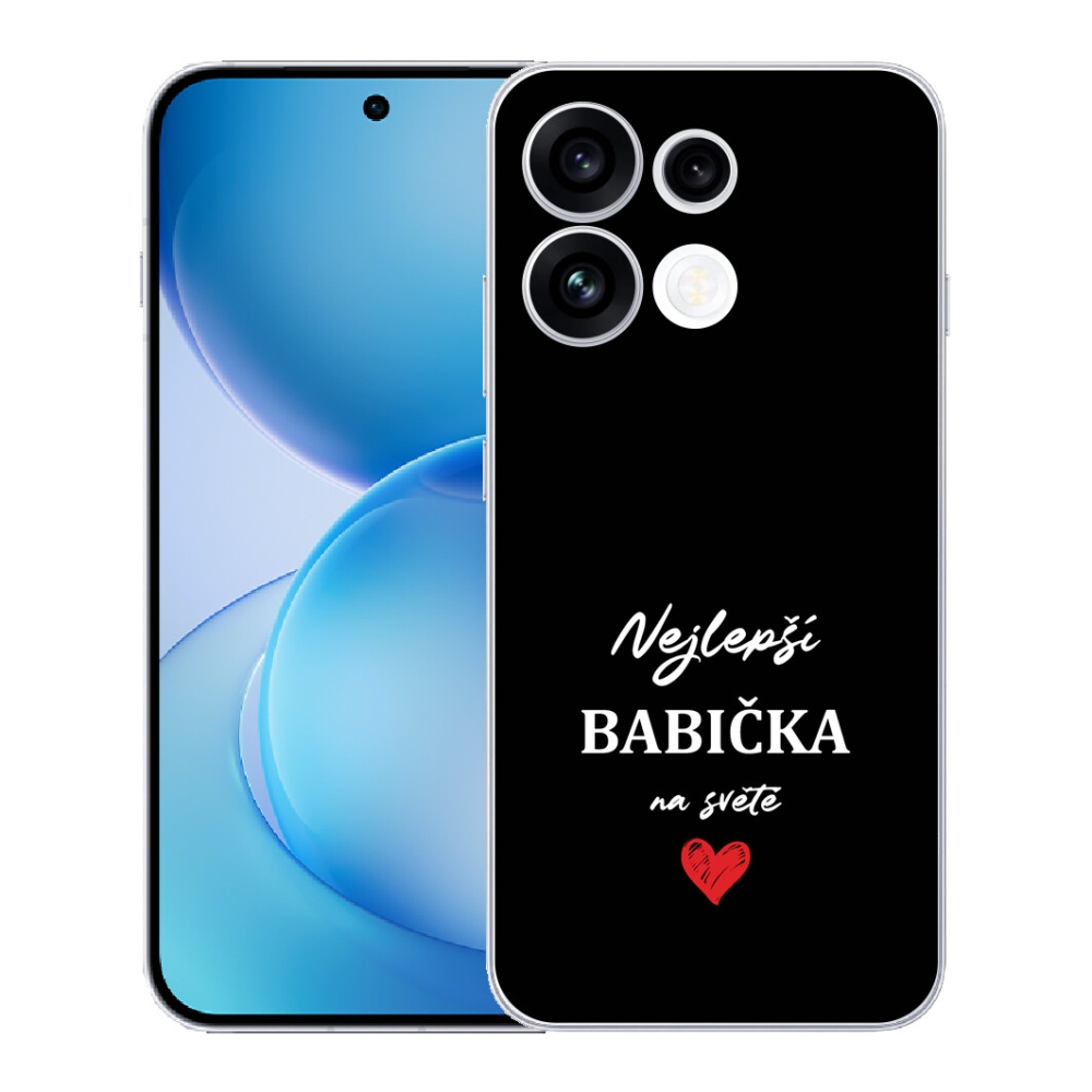 mmCase gél tok az Oppo Reno 16 FS 5G-hez – „A legjobb nagymama 1” fekete háttérrel
