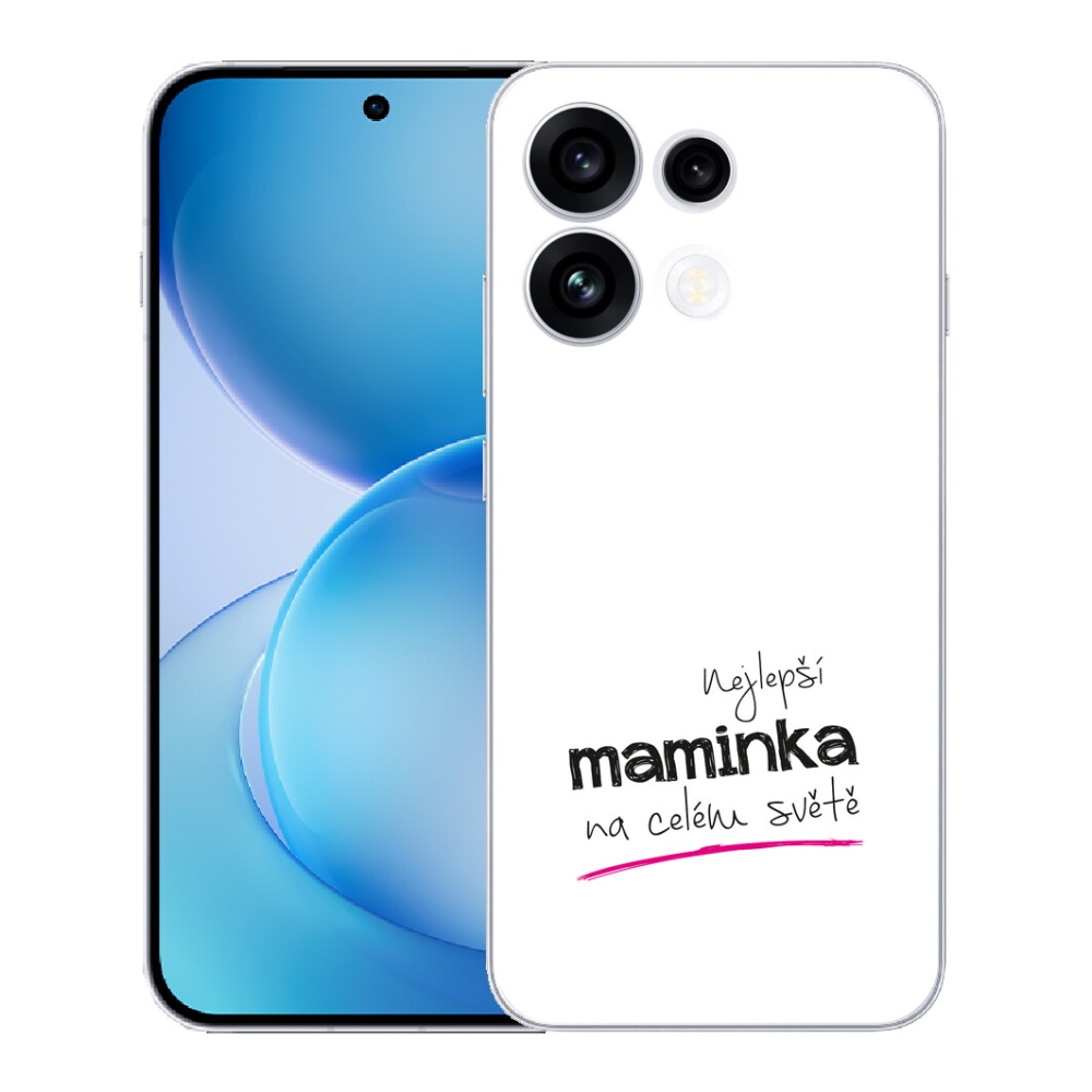 mmCase géltok az Oppo Reno 16 FS 5G-hez – „A legjobb anyuka” felirattal, fehér háttérrel