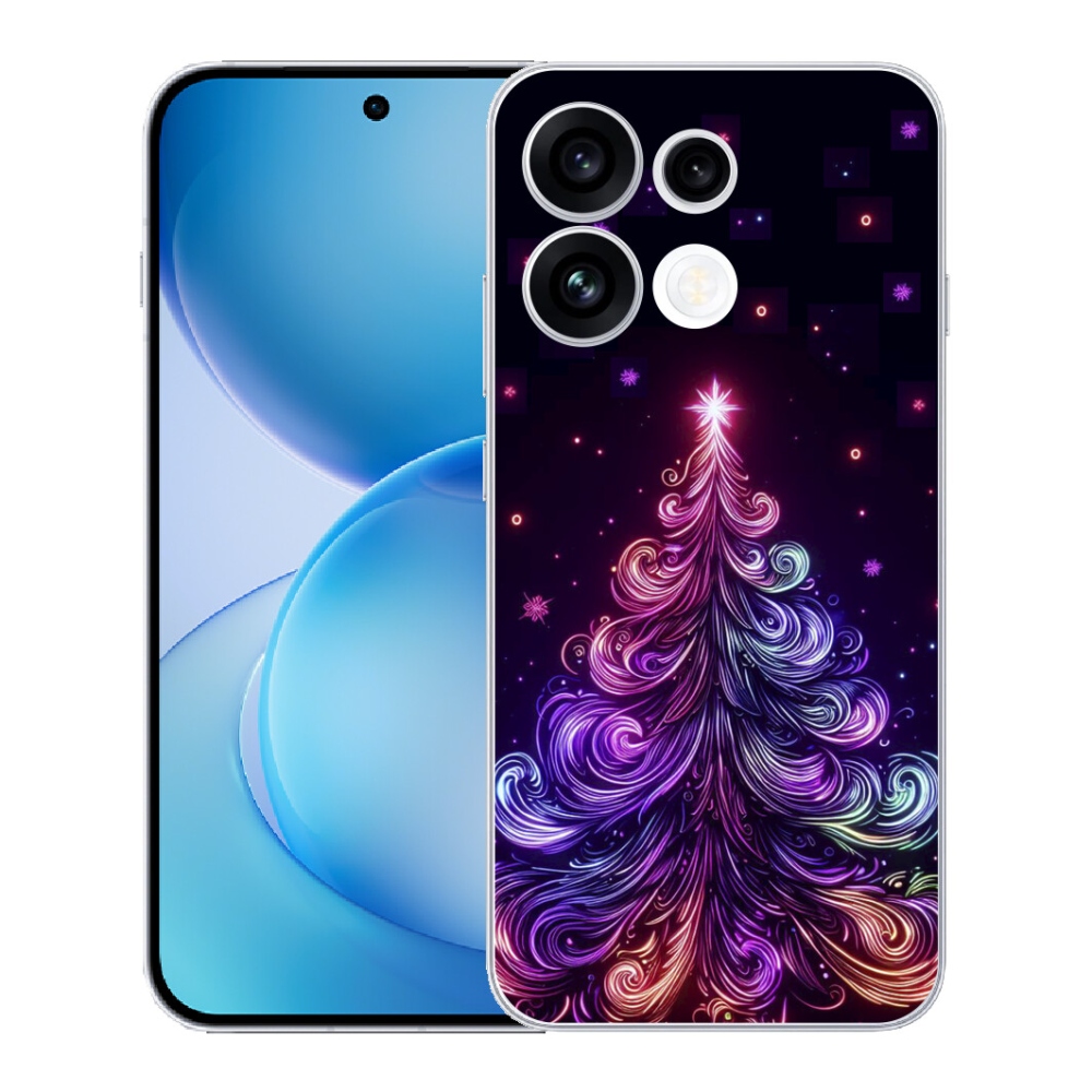mmCase gél tok az Oppo Reno 16 FS 5G-hez – neon karácsonyfa 1
