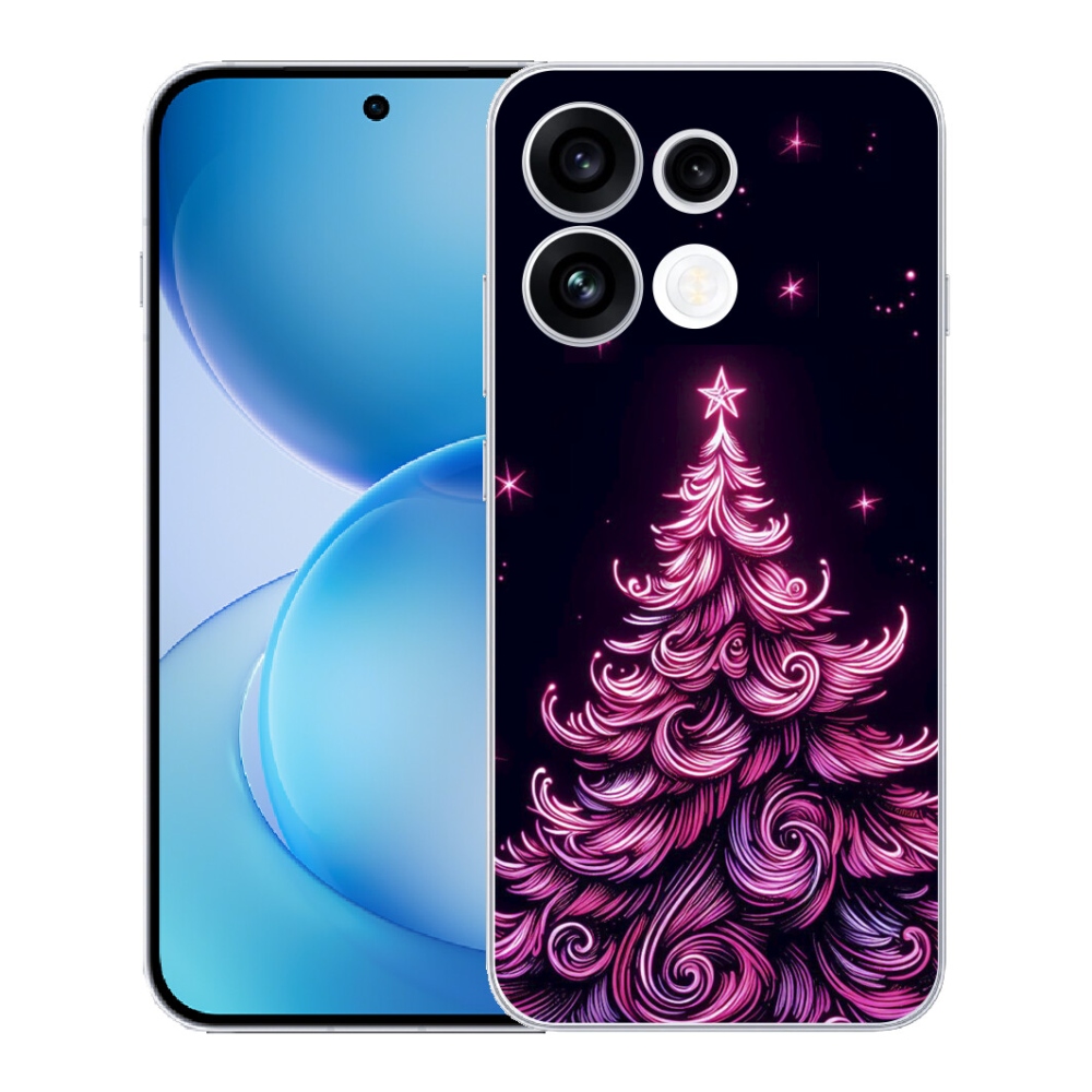 mmCase gél tok az Oppo Reno 16 FS 5G-hez – neon karácsonyfa 2