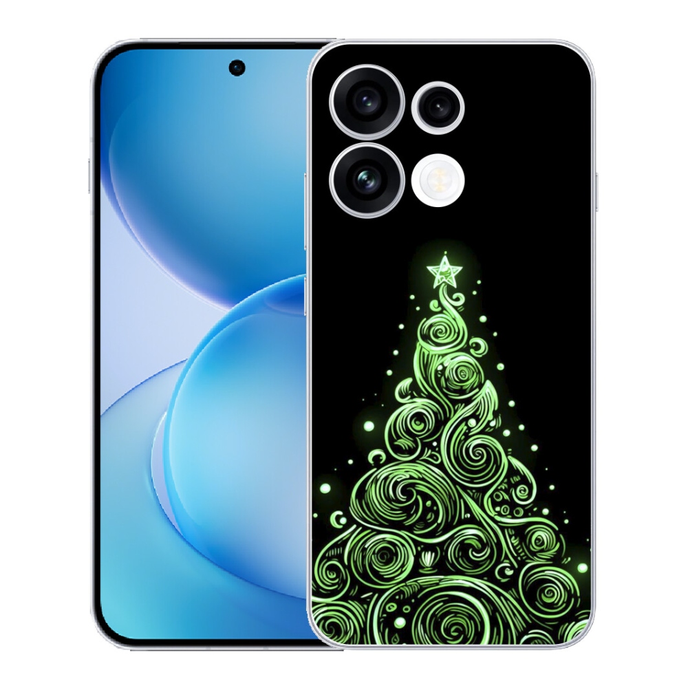 mmCase gél tok az Oppo Reno 16 FS 5G-hez – neon karácsonyfa 3